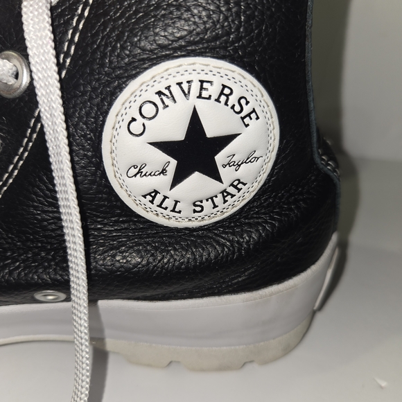Converse Chuck All Star High Top Sneakers Black, Women's Size 7.5 Upper Leather - Picture 4 of 11